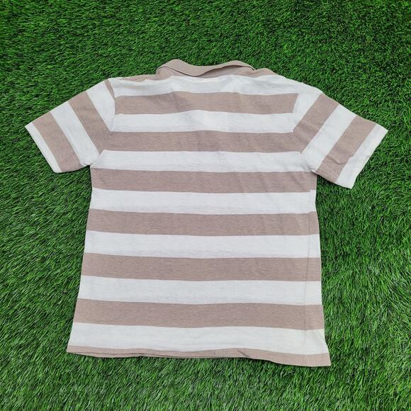 Vintage 70s California Styles Stripes Polo Shirt XS/S Purpleish Brown White USA - Picture 5 of 13